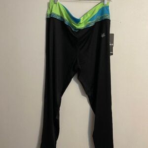 Essenza Black/Green legging pants, size 1X